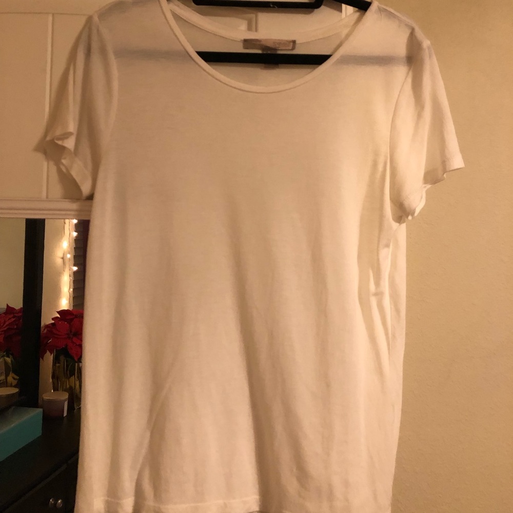 white loose fitting tee